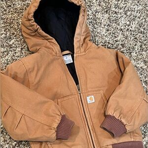 4T Carhartt brown winter lined hooded coat